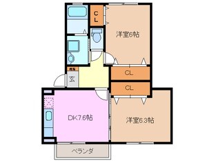 ヴィルアザレＧ棟の物件間取画像